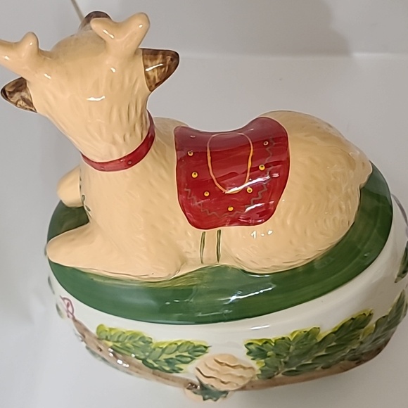 Anthropologie Nathalie Lete Reindeer Christmas Cookie Jar - Picture 8 of 10